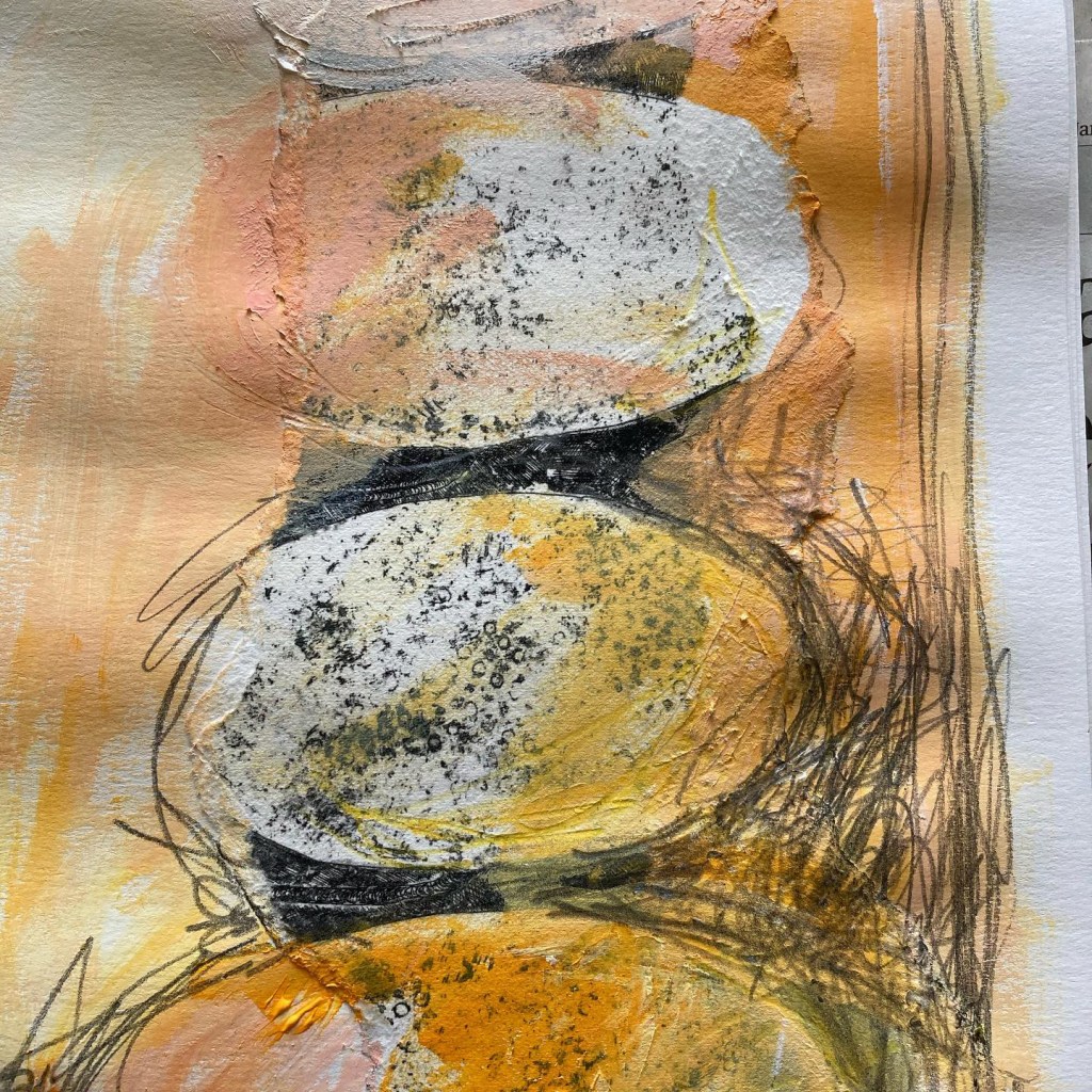 fran farrar, sketch, sketchbook, mixed media, motif