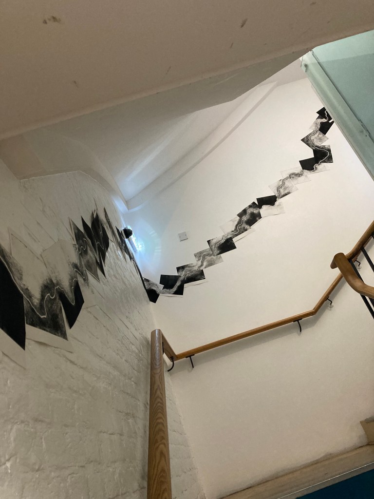 Fran Farrar; Dodman’s point; print installation; RIFT Quay Arts