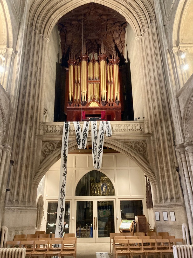 Fran Farrar, Printmaker, Print installation, Wymondham Abbey, artist residency, rift