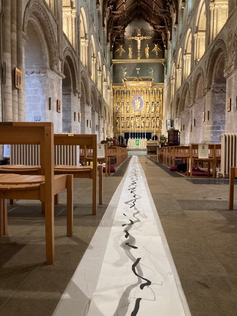 Fran Farrar, Printmaker, Print installation, Wymondham Abbey, artist residency